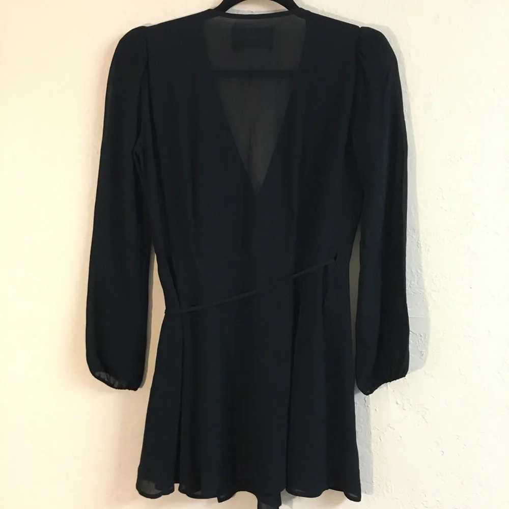 Reformation Mini Wrap Dress Size SP Black Party Cocktail Wedding Evening - Picture 12 of 15